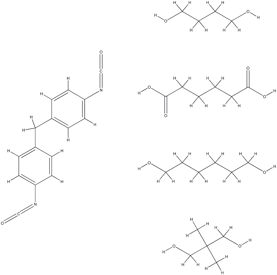 己二酸与1,4-丁二醇、2,2-二羟甲基丙烷、1,6-己二醇和4,4-二苯甲烷二异氰酸酯的聚合物,27417-33-0,结构式