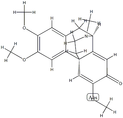 (9α,13α)-5,6,8,14-テトラデヒドロ-2,3,6-トリメトキシ-17-メチルモルフィナン-7-オン 化学構造式
