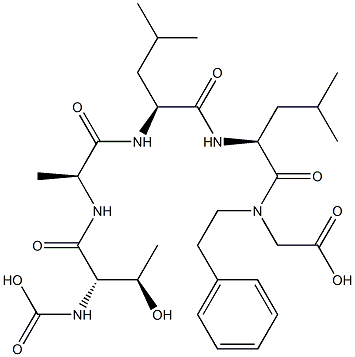 N-(Benzyloxycarbonyl)-L-Thr-L-Ala-L-Leu-L-Leu-Gly-OMe Structure