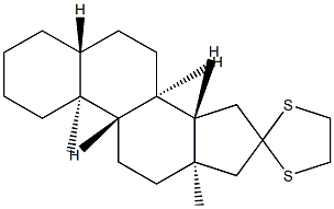 16,16-エチレンジチオ-5α-アンドロスタン 化学構造式