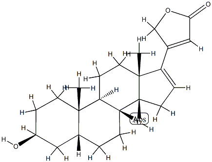 3β,14-ジヒドロキシ-5β-カルダ-16,20(22)-ジエノリド 化学構造式