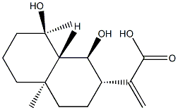 (1S,8aβ)-デカヒドロ-1β,8β-ジヒドロキシ-4aα,8-ジメチル-α-メチレン-2α-ナフタレン酢酸 化学構造式