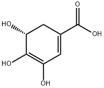 (R)-3,4,5-トリヒドロキシ-1,3-シクロヘキサジエン-1-カルボン酸 化学構造式
