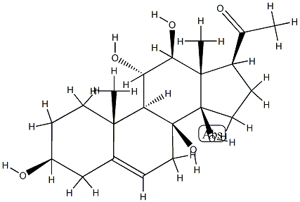 3β,8β,11α,12β,14β-Pentahydroxypregn-5-en-20-one Structure