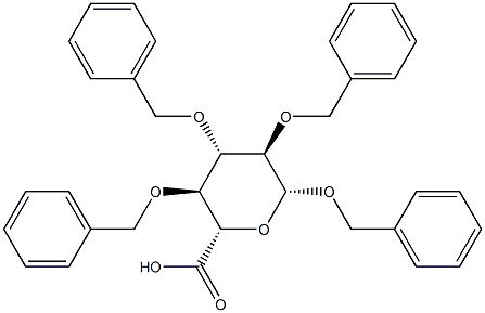 Benzyl 2-O,3-O,4-O-tribenzyl-β-D-glucopyranosiduronic acid Structure