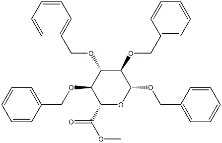 Benzyl 2-O,3-O,4-O-tribenzyl-β-D-glucopyranosiduronic acid methyl ester Structure