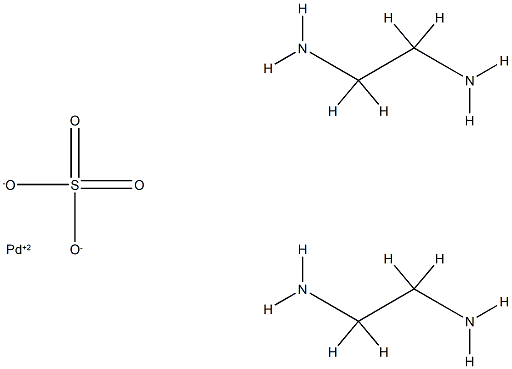 Palladium(2+), bis(1,2-ethanediamine-.kappa.N,.kappa.N)-, (SP-4-1)-, sulfate (1:1) Struktur