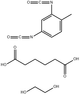 hexanedioic acid, polymer with2,4-diisocyanato-1-methylbenzene and 1,2-ethanediol Struktur