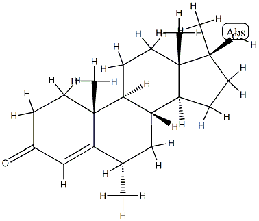 (6S,8R,9S,10R,13S,14S,17S)-17-hydroxy-6,10,13,17-tetramethyl-2,6,7,8,9 ,11,12,14,15,16-decahydro-1H-cyclopenta[a]phenanthren-3-one Struktur