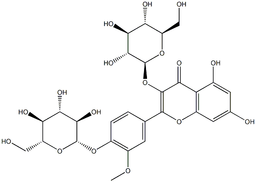 Isorhamnetin-3,4'-Diglucoside Structure