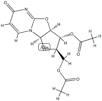 2α-(Acetoxymethyl)-3β-(acetoxy)-2,3,3aβ,8bβ-tetrahydro-6H-4-oxa-5,8a-diaza-4H-indeno[1,2-b]furan-6-one 结构式