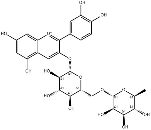 cyanidin 3-O-rutinoside, 28338-59-2, 结构式