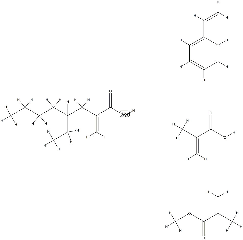 2-Propenoic acid, 2-methyl-, polymer with ethenylbenzene, 2-ethylhexyl 2-propenoate and methyl 2-methyl-2-propenoate Structure