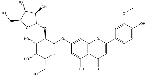 7-[[2-O-(α-L-Arabinofuranosyl)-β-D-galactopyranosyl]oxy]-4',5-dihydroxy-3'-methoxyflavone Structure