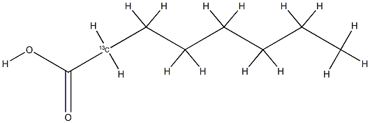 Caprylic  acid-2-13C Structure