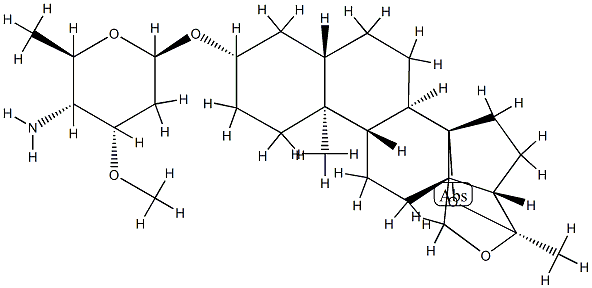 [(20S)-14β,20:18,20-Diepoxy-5α-pregnan-3β-yl]4-amino-3-O-methyl-2,4,6-trideoxy-β-D-ribo-hexopyranoside Struktur