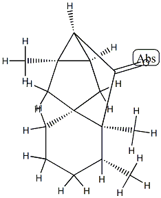 (1R)-1,1aβ,2,4,5,6,6a,7aβ-オクタヒドロ-1,6β,6aβ-トリメチル-1α,2aα-メタノ-2aH-シクロプロパ[b]ナフタレン-7(3H)-オン 化学構造式