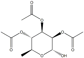 (2R,3R,4R,5S,6S)-2-羟基-6-甲基四氢-2H-吡喃-3,4,5-三乙酸三酯, 28915-80-2, 结构式