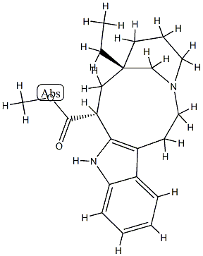 [7S,(+)]-7-Ethyl-1,4,5,6,7,8,9,10-octahydro-2H-3,7-methanoazacycloundecino[5,4-b]indole-9β-carboxylic acid methyl ester 结构式