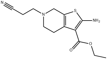 Ethyl-2-amino-6-(2-cyanoethyl)-4,5,6,7-tetrahydrothieno[2,3-c]pyridine-3-carboxylate Struktur