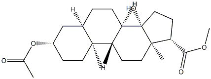 3β-(Acetyloxy)-14β-hydroxy-5β-androstane-17β-carboxylic acid methyl ester 结构式