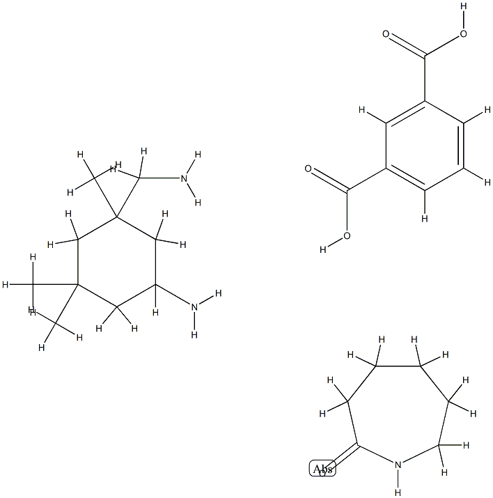 Ε-己内酰胺与异佛尔酮二胺和间苯二甲酸的聚合物, 29009-00-5, 结构式