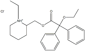 ACETIC ACID, 2,2-DIPHENYL-2-ETHOXY-, (1-ETHYL-2-PIPERIDYL)METHYL ESTER , HYDROCHL Structure