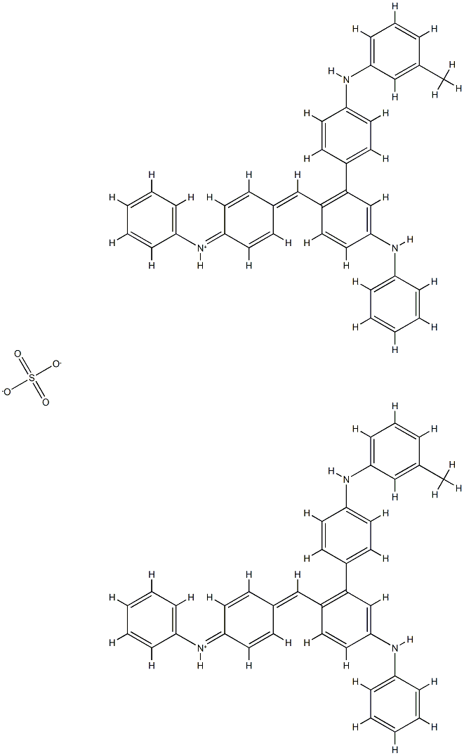 ビス［4-（3-メチルアニリノ）フェニル-ビス（4-アニリノフェニル）メチリウム］スルファート 化学構造式