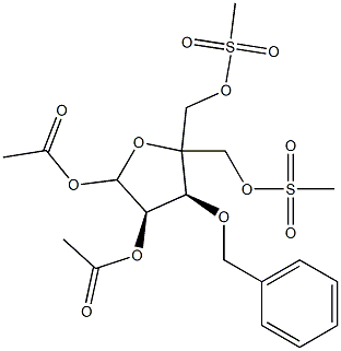 4-C-[[(Methylsulfonyl)oxy]Methyl]-3-O-(phenylMethyl)-1,2-diacetate 5-Methanesulfonate D-erythro- Pentofuranose Struktur