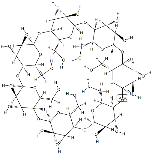 单-6-O-氨基-Β-环糊精,29390-67-8,结构式