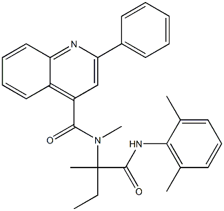 4-Quinolinecarboxamide,N-[1-[[(2,6-dimethylphenyl)amino]carbonyl]-1-methylpropyl]-N-methyl-2-phenyl-(9CI) Structure