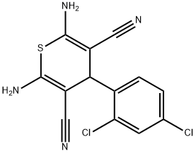 2,6-diamino-4-(2,4-dichlorophenyl)-4H-thiopyran-3,5-dicarbonitrile Structure