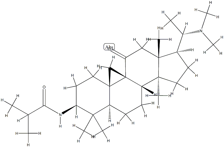 (20S)-20-(Dimethylamino)-4,4,14-trimethyl-3β-(2-methylpropanoylamino)-9,19-cyclo-5α-pregnan-11-one Struktur