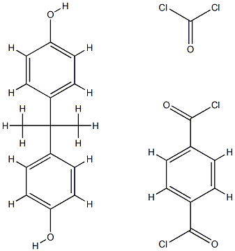 1,4-Benzenedicarbonyl dichloride, polymer with carbonic dichloride and 4,4'-(1-methylethylidene)bis[phenol] Structure