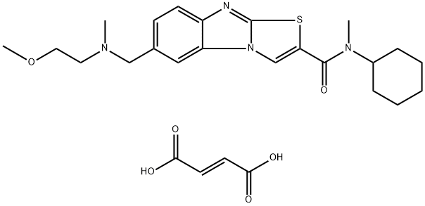 N-Cyclohexyl-6-[[N-(2-methoxyethyl)-N-methylamino]methyl]-N-methylthiazolo[3,2-a]benzoimidazole-2-carboxamidesesquifumarate Structure