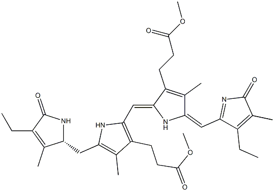 (4R)-2,17-Diethyl-1,4,5,19,23,24-hexahydro-3,7,13,18-tetramethyl-1,19-dioxo-21H-biline-8,12-dipropionic acid dimethyl ester Structure