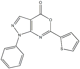 1-phenyl-6-(2-thienyl)pyrazolo[3,4-d][1,3]oxazin-4(1H)-one Structure