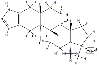 1H-Androstano3,2-cpyrazol-17-ol, 17-methyl-, (5.alpha.,17.beta.)- Struktur