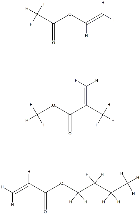 2-甲基-2-丙烯酸甲酯与2-丙烯酸丁酯和乙酸乙烯基酯的聚合物 结构式