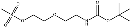 t-Boc-N-Amido-PEG2-Ms 化学構造式