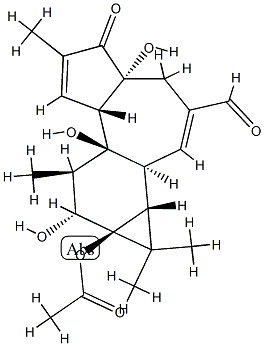 (1aR)-9aα-Acetyloxy-1aα,1bβ,4,4a,5,7aα,7b,8,9,9a-decahydro-4aβ,7bα,9β-trihydroxy-1,1,6,8α-tetramethyl-5-oxo-1H-cyclopropa[3,4]benz[1,2-e]azulene-3-carbaldehyde Structure