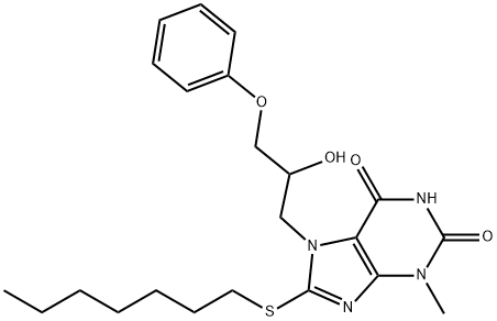 303970-78-7 8-(heptylsulfanyl)-7-(2-hydroxy-3-phenoxypropyl)-3-methyl-3,7-dihydro-1H-purine-2,6-dione