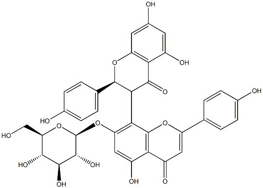 Volkensiflavone 7''-O-glucopyranoside Struktur