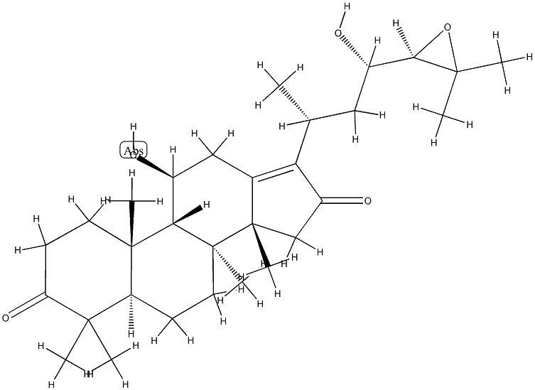 (8α,9β,14β,23S,24R)-11β,23-Dihydroxy-24,25-epoxy-5α-dammar-13(17)-ene-3,16-dione Struktur