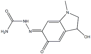 [1,2,3,5(or 1,2,3,6)-tetrahydro-3-hydroxy-1-methyl-5(or 6)-oxo-6H(or 5H)-indol-6(or 5)-al] semicarbazone 结构式