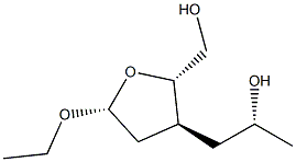 ba-D-erythro-Pentofuranoside, ethyl 2,3-dideoxy-3-[(2R)-2-hydroxypropyl]- (9CI) Structure