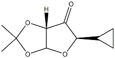 4-C-シクロプロピル-1-O,2-O-イソプロピリデン-α-D-erythro-テトロフラノース-3-ウロース 化学構造式