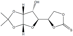1-O,2-O-イソプロピリデン-α-D-アロフラノース5,6-チオ炭酸 化学構造式