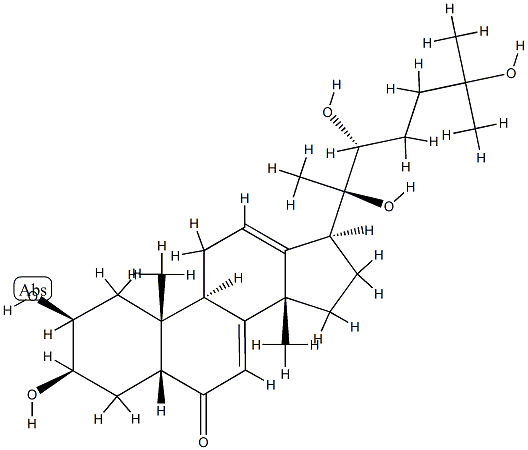 (14β,22R)-2β,3β,20,22,25-Pentahydroxy-14-methyl-18-nor-5β-cholesta-7,12-dien-6-one Structure