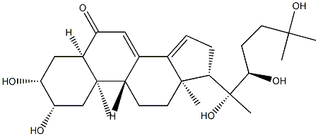 (22R)-2β,3β,20,22,25-ペンタヒドロキシ-5β-コレスタ-7,14-ジエン-6-オン 化学構造式